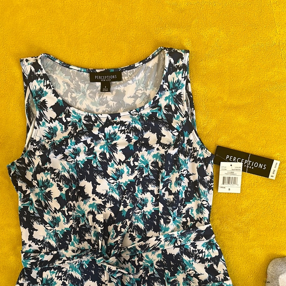 Perceptions Women's Blue Floral Top